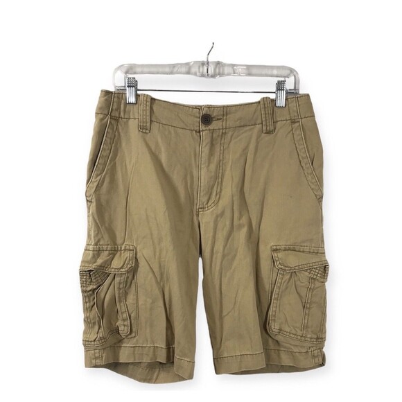 Aeropostale Men's Cargo Shorts Size 30 Khaki Beige Utility Drawstring Pockets - Picture 1 of 11